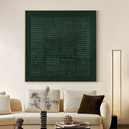 Mystical Emerald Abstract Oil Painting for Modern Home Décor