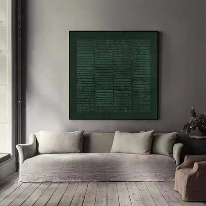 Mystical Emerald Abstract Oil Painting for Modern Home Décor