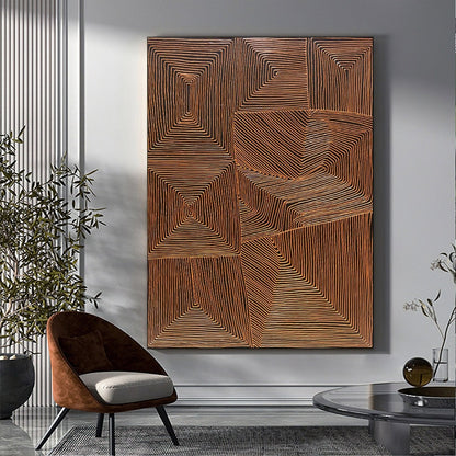 Contemporary Geometric Oil Painting for Modern Home Decor