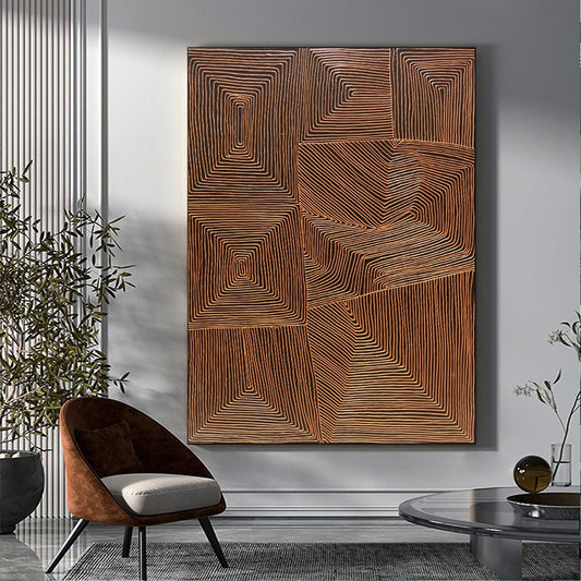 Contemporary Geometric Oil Painting for Modern Home Decor
