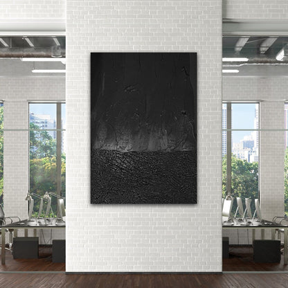 Abstract Black Oil Painting for Elegant Modern Home Decor