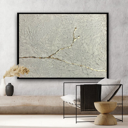 Modern Abstract Oil Painting with Elegant Gold Accents for Stylish Decor