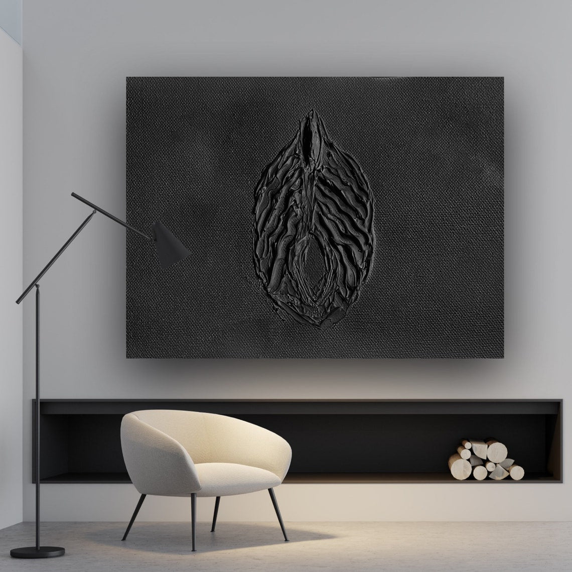 Elegant Black Oil Painting for Modern Home Décor