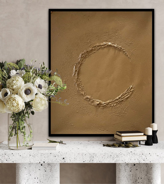 Textured Earth Tones Oil Painting | Modern Abstract Art for Home Decor