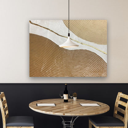 Elegant Gold Waves Abstract Oil Painting for Modern Home Decor