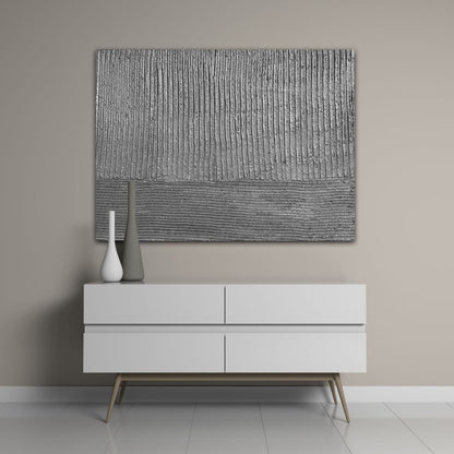 Textured Black and White Oil Painting for Modern Home Decor