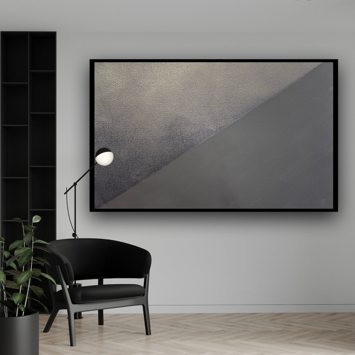 Tranquil Grey Abstract Oil Painting for Modern Home Decor