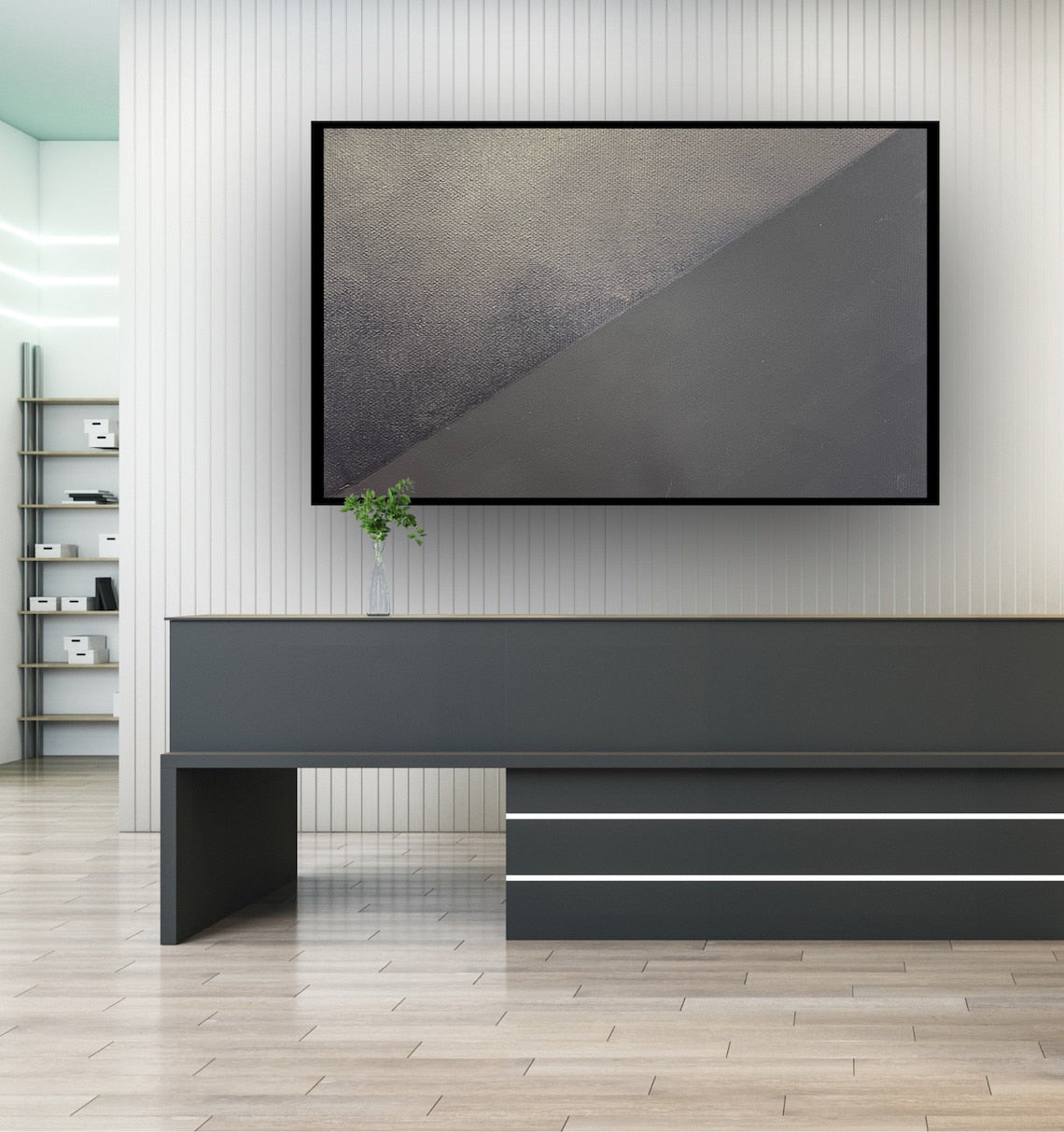 Tranquil Grey Abstract Oil Painting for Modern Home Decor