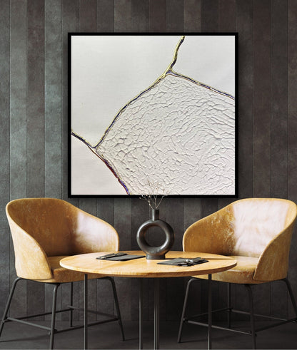 Textured Abstract Oil Painting with Subtle Cracks and Soft Hues for Modern Decor