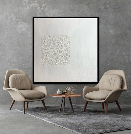 Chic Monochrome Oil Painting for Contemporary Home Decor