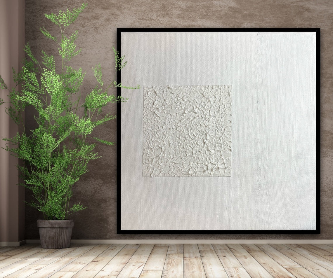 Chic Monochrome Oil Painting for Contemporary Home Decor