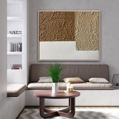 Textured Earth Tones Oil Painting for Modern Home Decor