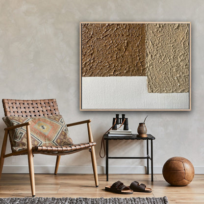 Textured Earth Tones Oil Painting for Modern Home Decor