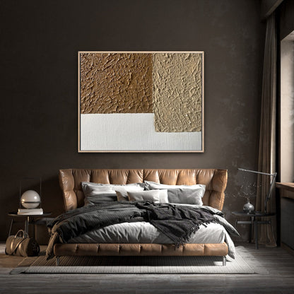 Textured Earth Tones Oil Painting for Modern Home Decor