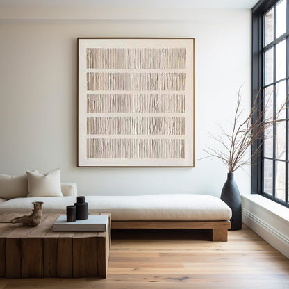Elegant Wabi-Sabi Minimalist Oil Painting for Modern Home Decor