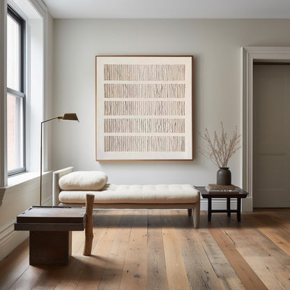 Elegant Wabi-Sabi Minimalist Oil Painting for Modern Home Decor