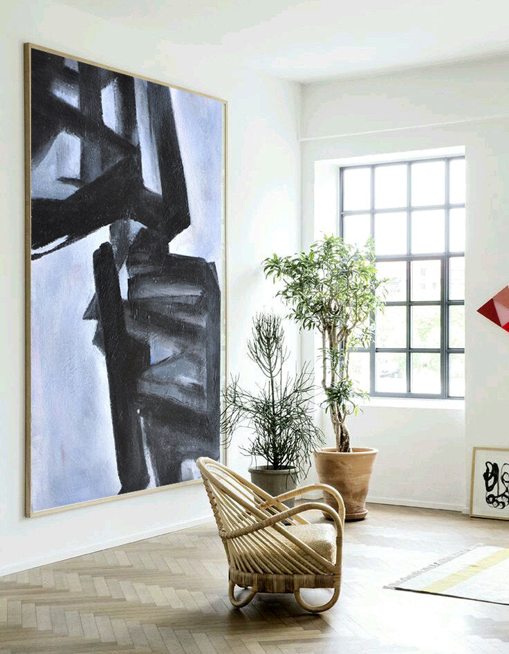 Abstract Black and White Oil Painting | Emotional Expression Through Art