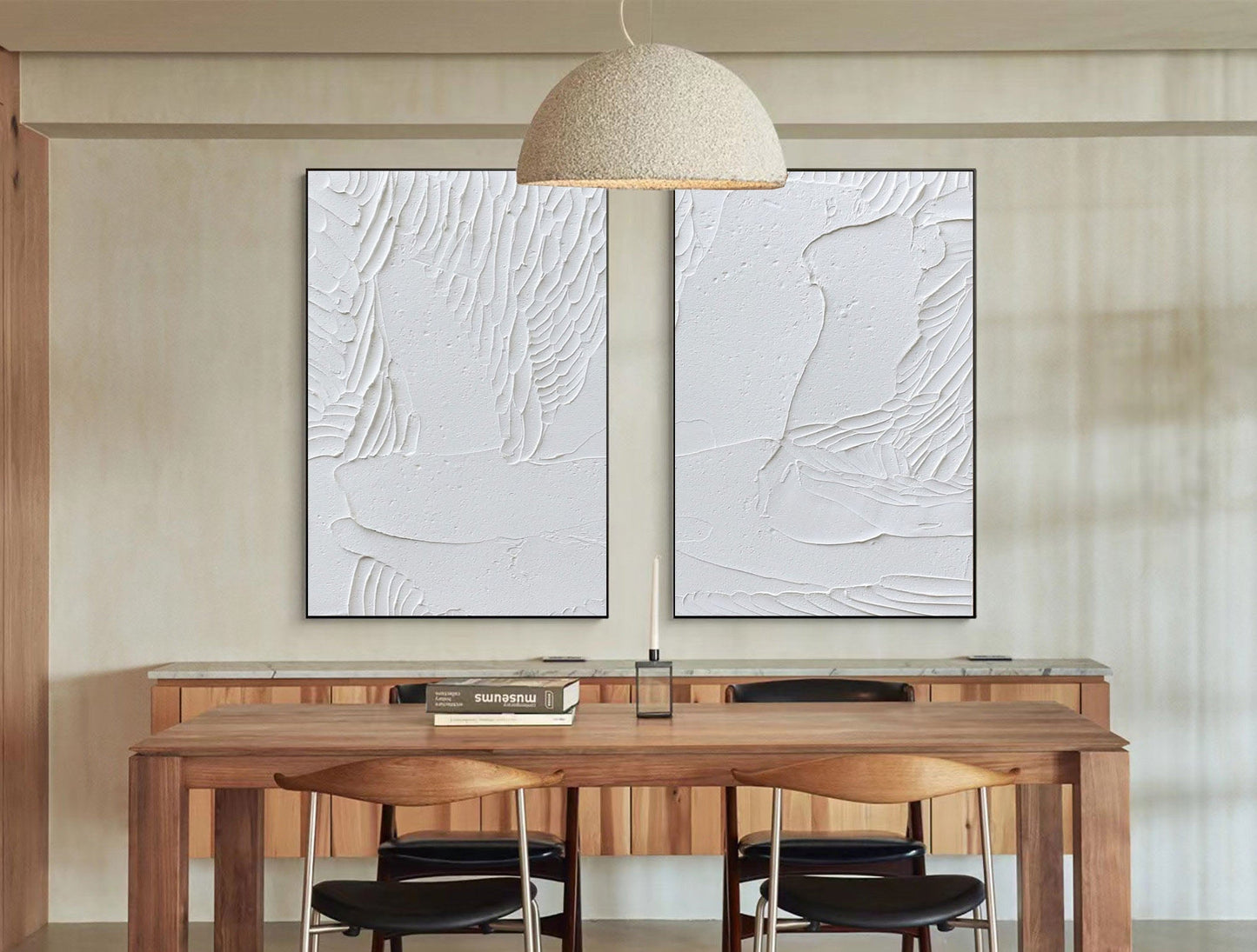 Elegant White Minimalist Abstract Art - Modern Wall Decor for Stylish Homes