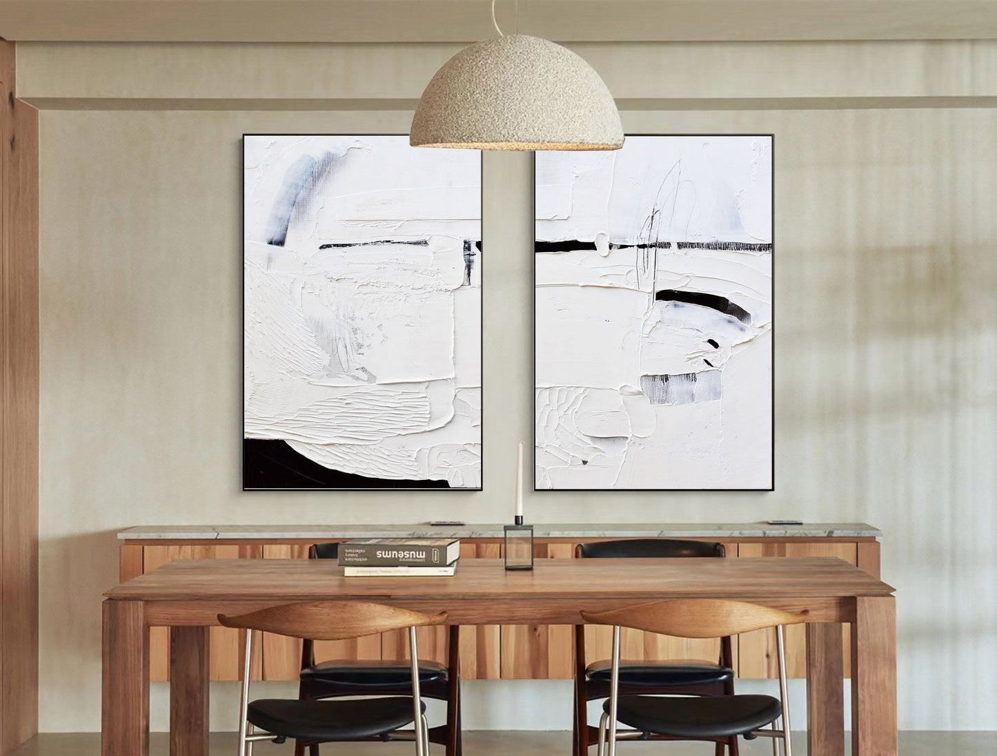 Modern White Abstract Oil Paintings for Minimalist Home Décor