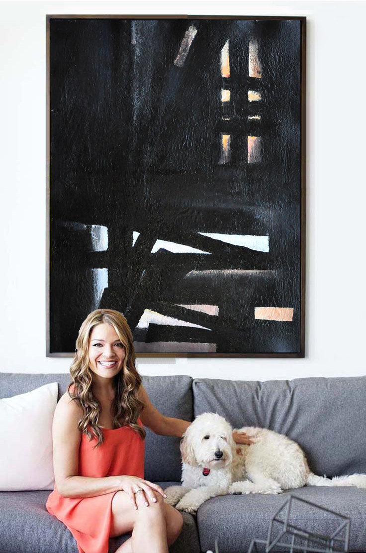 Abstract Oil Painting of Shadowed Perspectives and Mysterious Light
