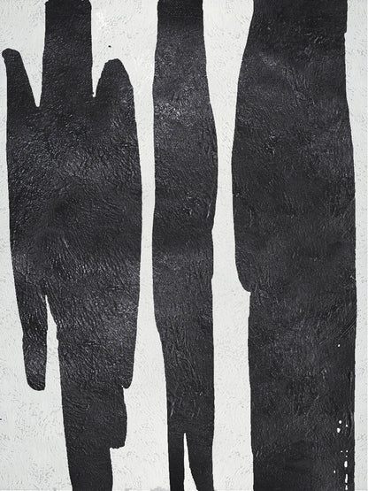 Emotive Abstract Oil Painting in Black and White for Modern Home Decor