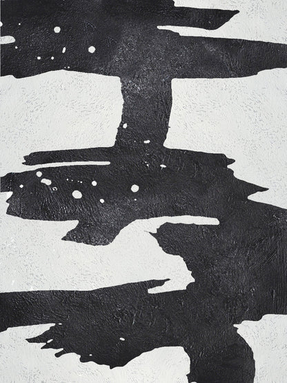 Modern Abstract Black and White Oil Painting for Contemporary Home Decor