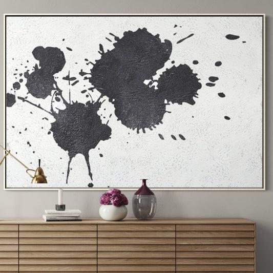 Abstract Black and White Oil Painting for Modern Art Lovers