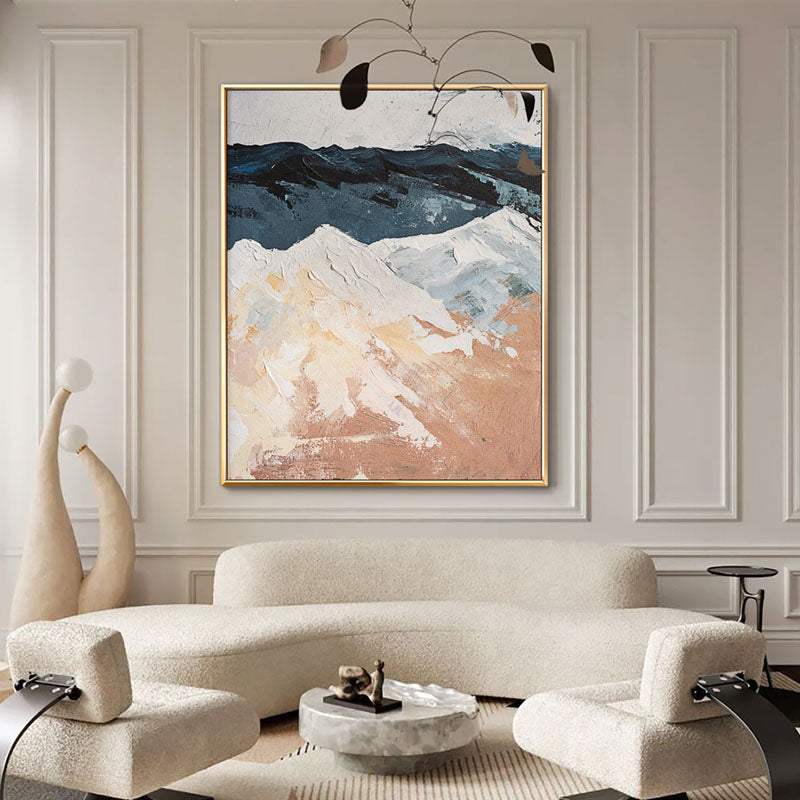 Majestic Mountain Landscape Oil Painting - Serene Norikura Views for Elegant Home Decor