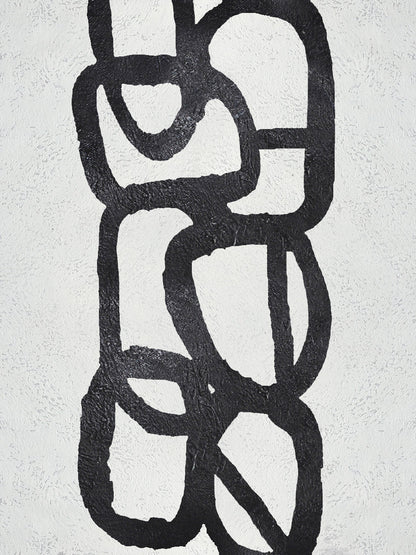 Modern Black and White Abstract Oil Painting for Contemporary Home Decor