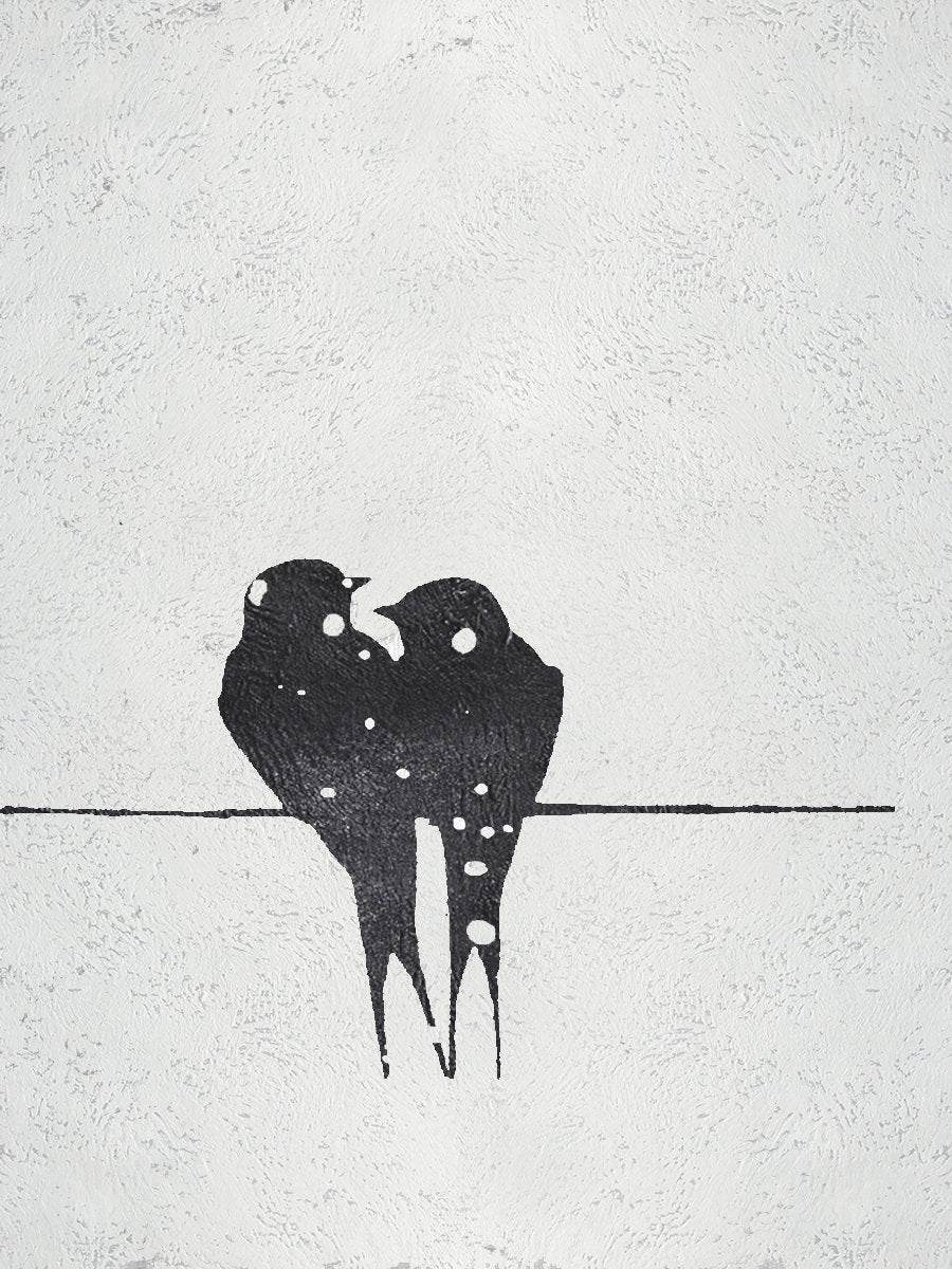 Romantic Lovebirds Oil Painting for Elegant Home Décor