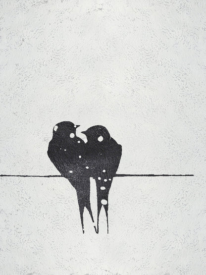 Romantic Lovebirds Oil Painting for Elegant Home Décor