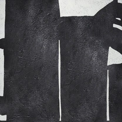 Bold Abstract Black and White Oil Painting for Modern Home Decoration