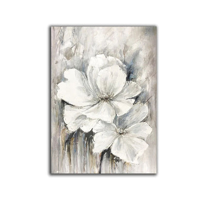 Elegant White Lily Oil Painting for Home Decor and Floral Art Enthusiasts