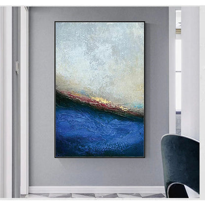 Majestic Kraken: Abstract Ocean-Inspired Oil Painting for Modern Home Decor