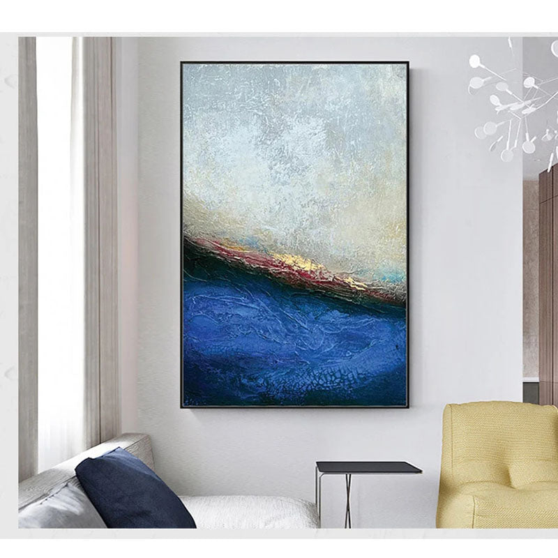 Majestic Kraken: Abstract Ocean-Inspired Oil Painting for Modern Home Decor