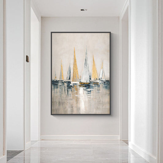 Serene Coastal Sailing Scene with Elegant Yachts on Calm Waters