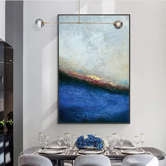 Majestic Kraken: Abstract Ocean-Inspired Oil Painting for Modern Home Decor