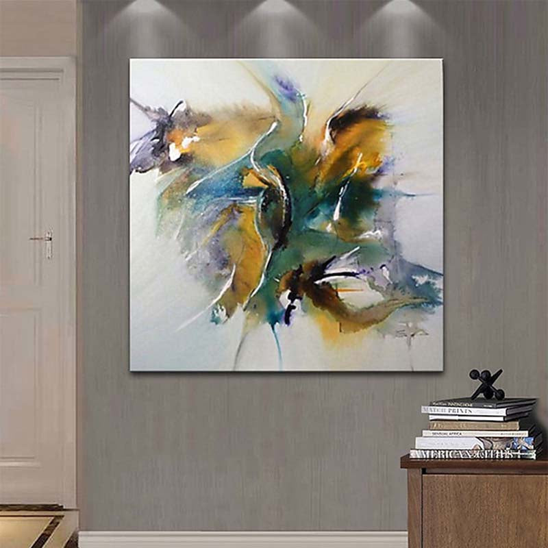 Abstract Expression Oil Painting - Vibrant Swirls of Color and Motion