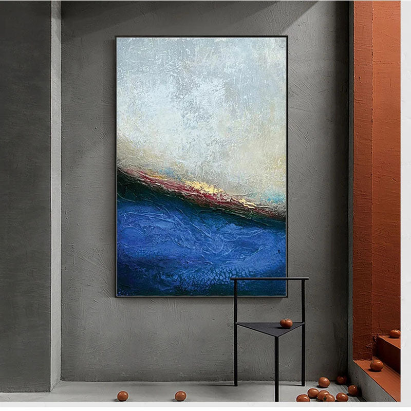 Majestic Kraken: Abstract Ocean-Inspired Oil Painting for Modern Home Decor