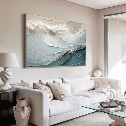 Serene Ocean Waves Oil Painting for Tranquil Home Decor and Relaxing Spaces