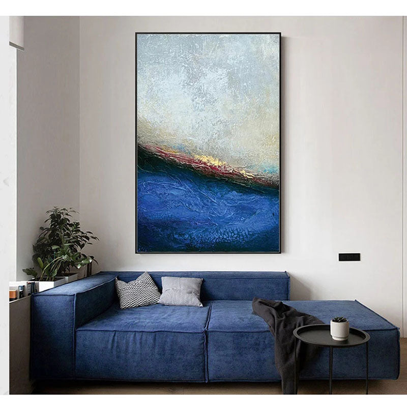 Majestic Kraken: Abstract Ocean-Inspired Oil Painting for Modern Home Decor