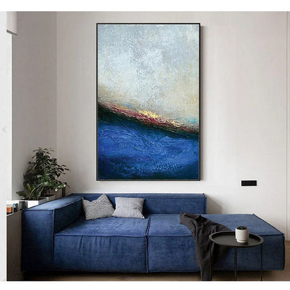 Majestic Kraken: Abstract Ocean-Inspired Oil Painting for Modern Home Decor
