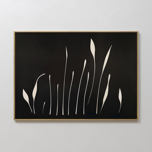 Abstract Botanical Wall Art | Silhouette Oil Painting on Canvas