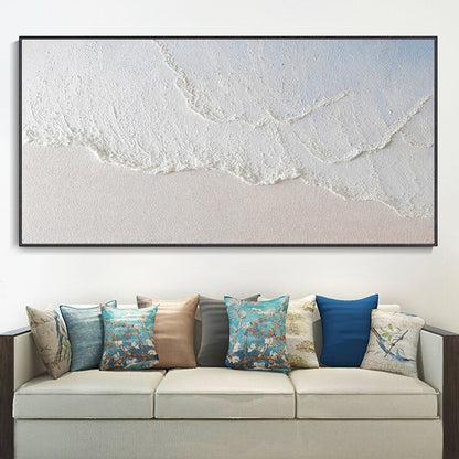 Serene Ocean Wave Reflection: Elegant Modern Oil Painting for Coastal Decor