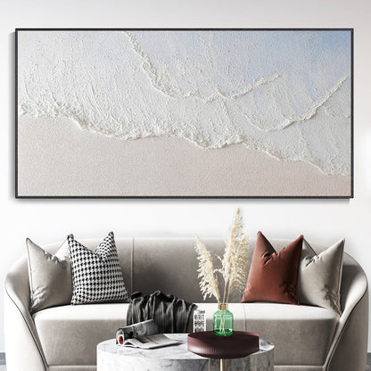 Serene Ocean Wave Reflection: Elegant Modern Oil Painting for Coastal Decor