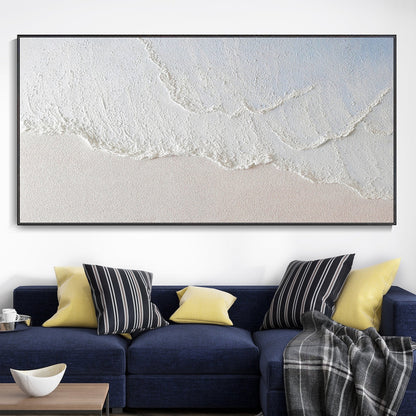 Serene Ocean Wave Reflection: Elegant Modern Oil Painting for Coastal Decor