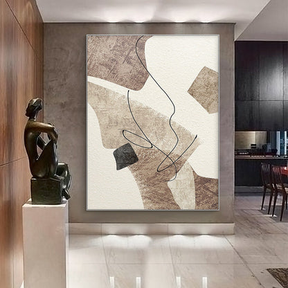 Contemporary Geometric Abstract Oil Painting for Modern Home Decor