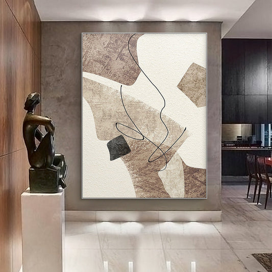 Contemporary Geometric Abstract Oil Painting for Modern Home Decor