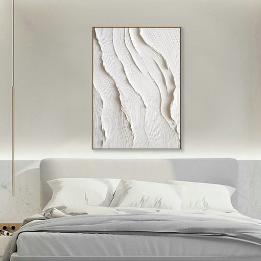 Serene Abstract White Dune Oil Painting for Modern Home Decor