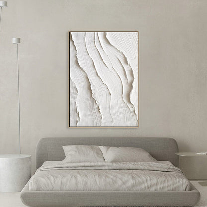 Serene Abstract White Dune Oil Painting for Modern Home Decor